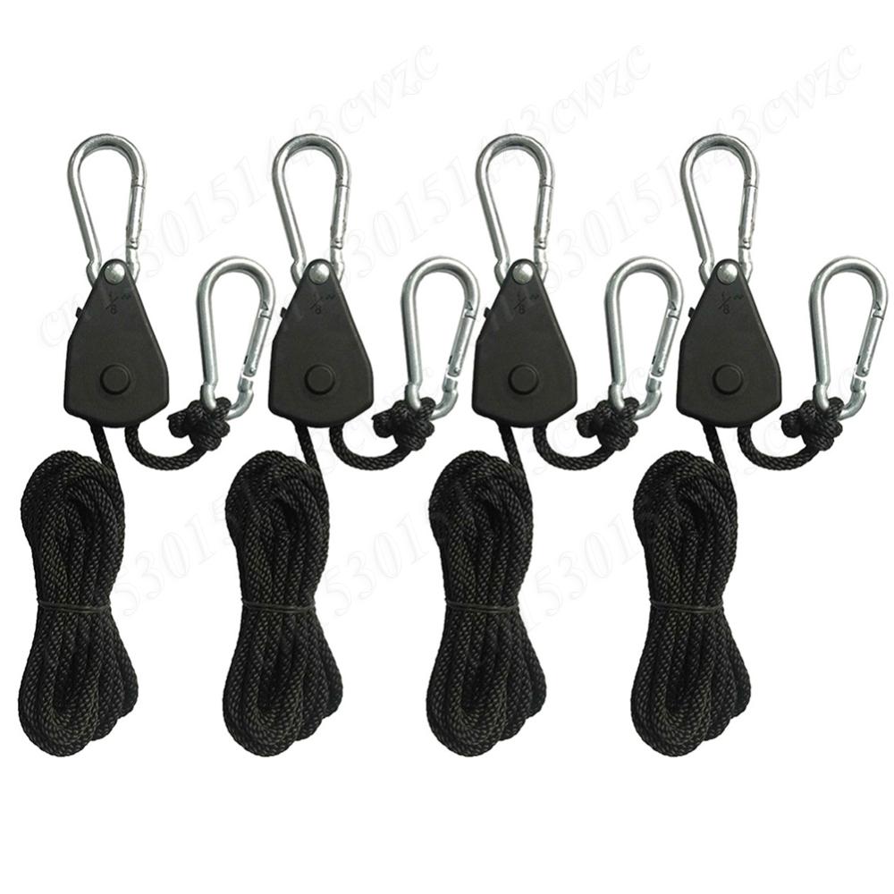 1/2/4/6/8/10/12/14/16pcs Hanger Pulley Ratchets Kayak Rope 1/8 Lift Pulley Rope Pulley 1.6M Lifting Pulley Hook Sky Curtain Tent