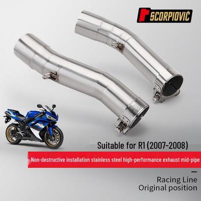 Модификация выхлопной системы из нержавеющей стали для скутеров R1, Неразрушающая установка, Подходит для моделей 2004-2014 гг.