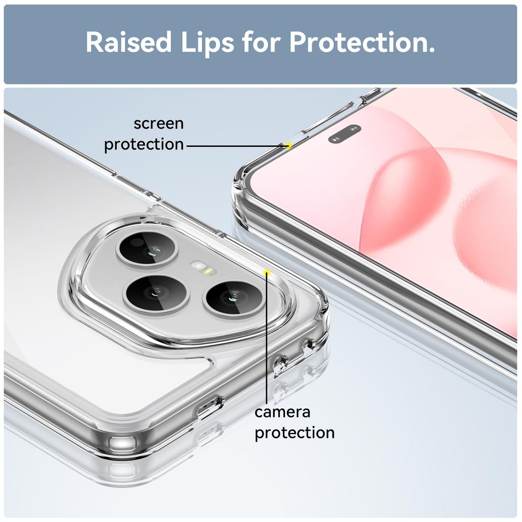 Для Honor 400 Pro 5G (Глобальный) Чехол WANLONFENG серии MF из ТПУ и акрила, прозрачный чехол для телефона с пленкой из закаленного стекла