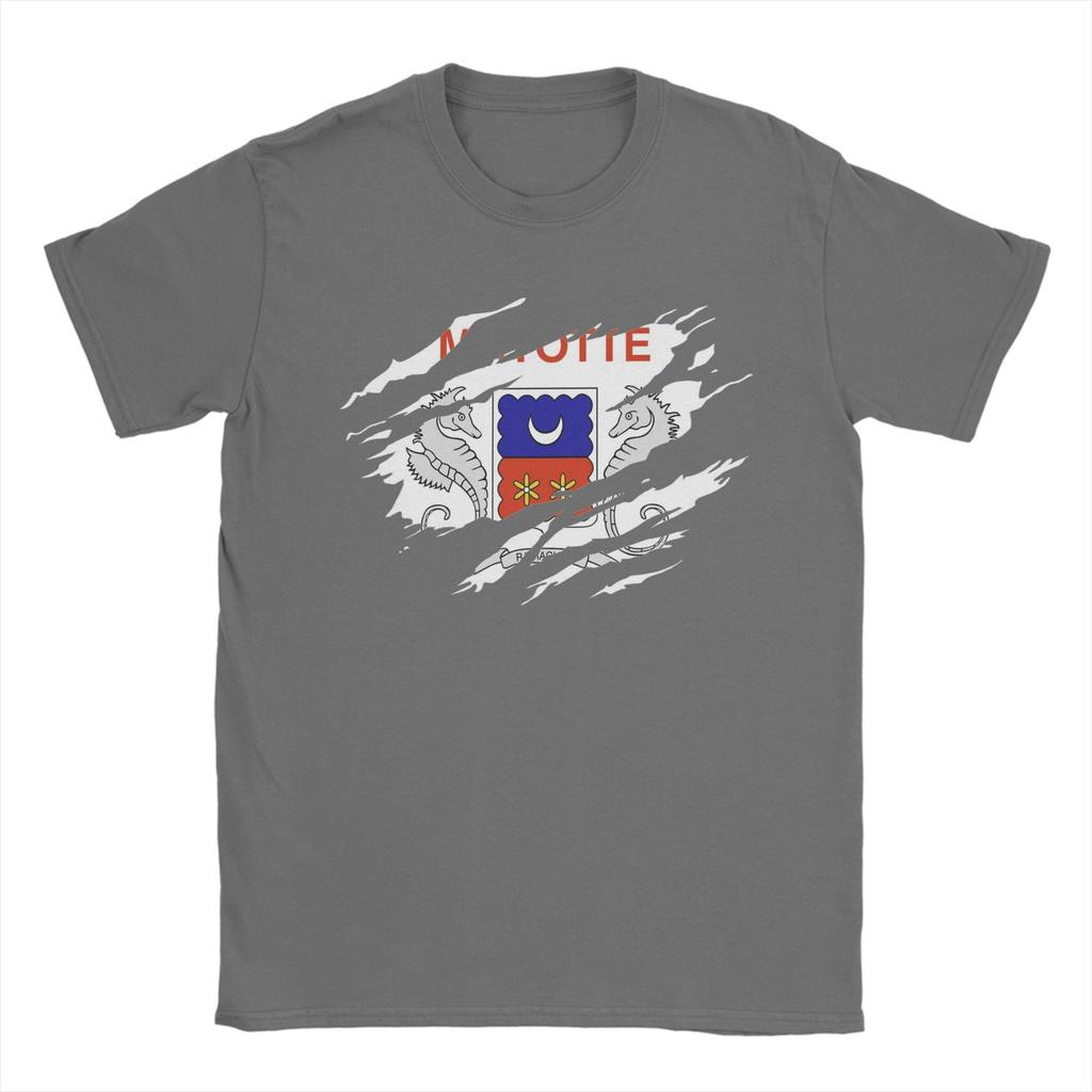 Mayotte flag T Shirts Unisexs 100 Cotton Novelty TShirt Crewneck Tees Short Sleeve Clothes Printed