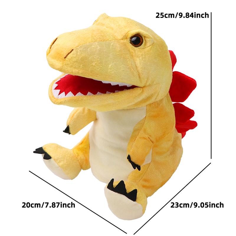 Dinosaur Hand Puppet Plush Toys Kindergarten Performance Hand Control Triceratops Open Mouth Tyrannosaurus Hand Puppets Toy