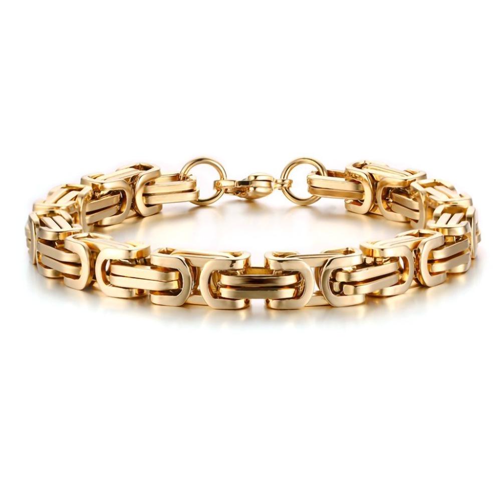 Мужской европейский и американский модный браслет-цепочка «Император» из титановой стали с квадратной застежкой