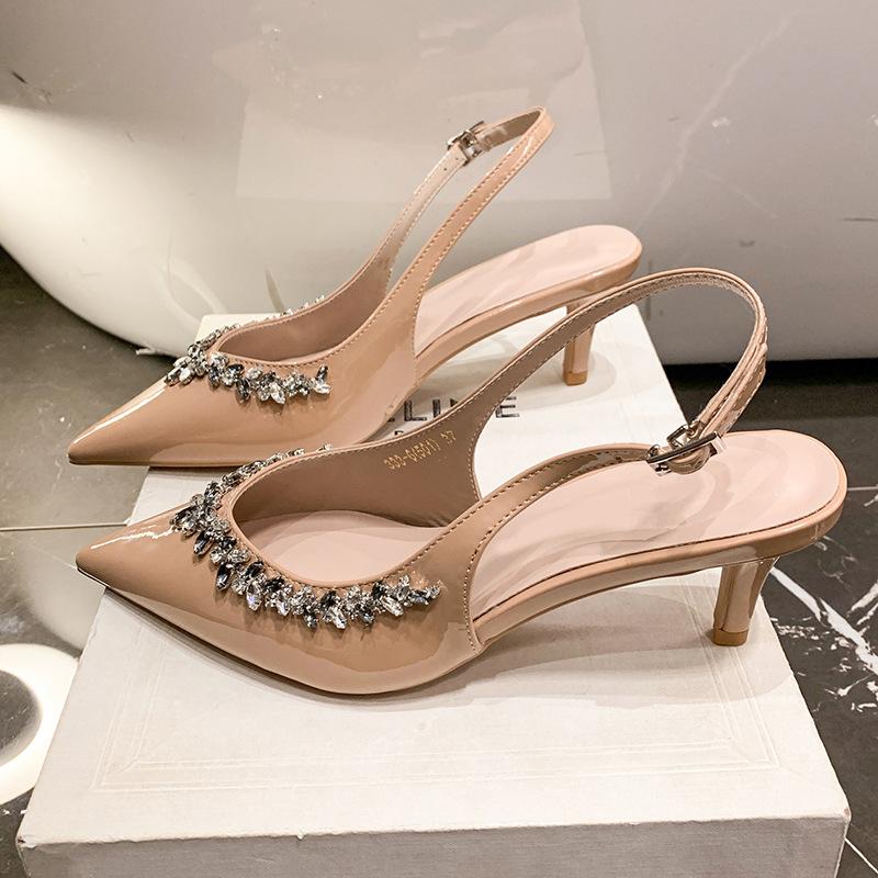 Сексуальное чистое желание фэн-шуй бриллиантовые туфли-лодочки из лакированной кожи на высоком каблуке 20255 осень новинка легкая роскошь банкет для дочери тонкий каблук крутые