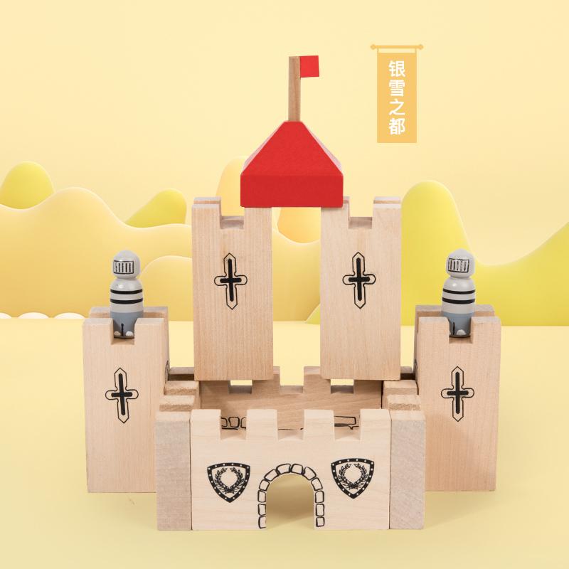 Монтессори Наборы строительных блоков Замок Штабелируемые Конструкционные Кирпичики Игрушки для Детей Рождественские Подарки DIY Логическая и Креативная Игрушка