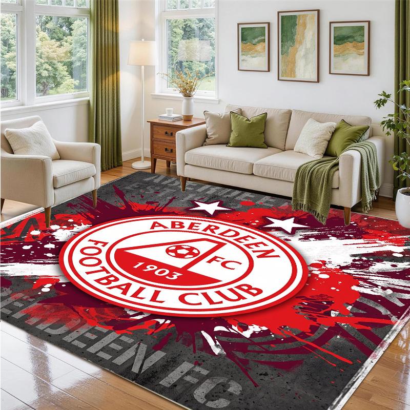 Aberdeen FC Design Crystal Velvet Rug Soft Decorative Mat for Bedroom Entrance