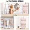 Hanging Jewelry Organizer Travel Jewelry Roll-Up Box For Wardrobe Wall Doors Holds Necklaces Earrings Rings Brooches And More