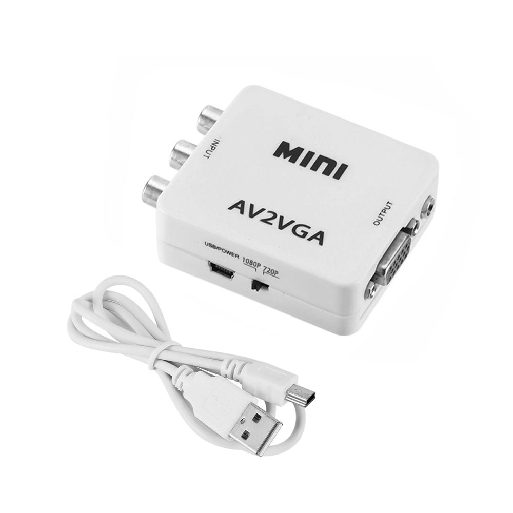 Видеоконвертер RCA в VGA Адаптер RCA с аудиокабелем 3,5 мм Мини AV в VGA Конвертер