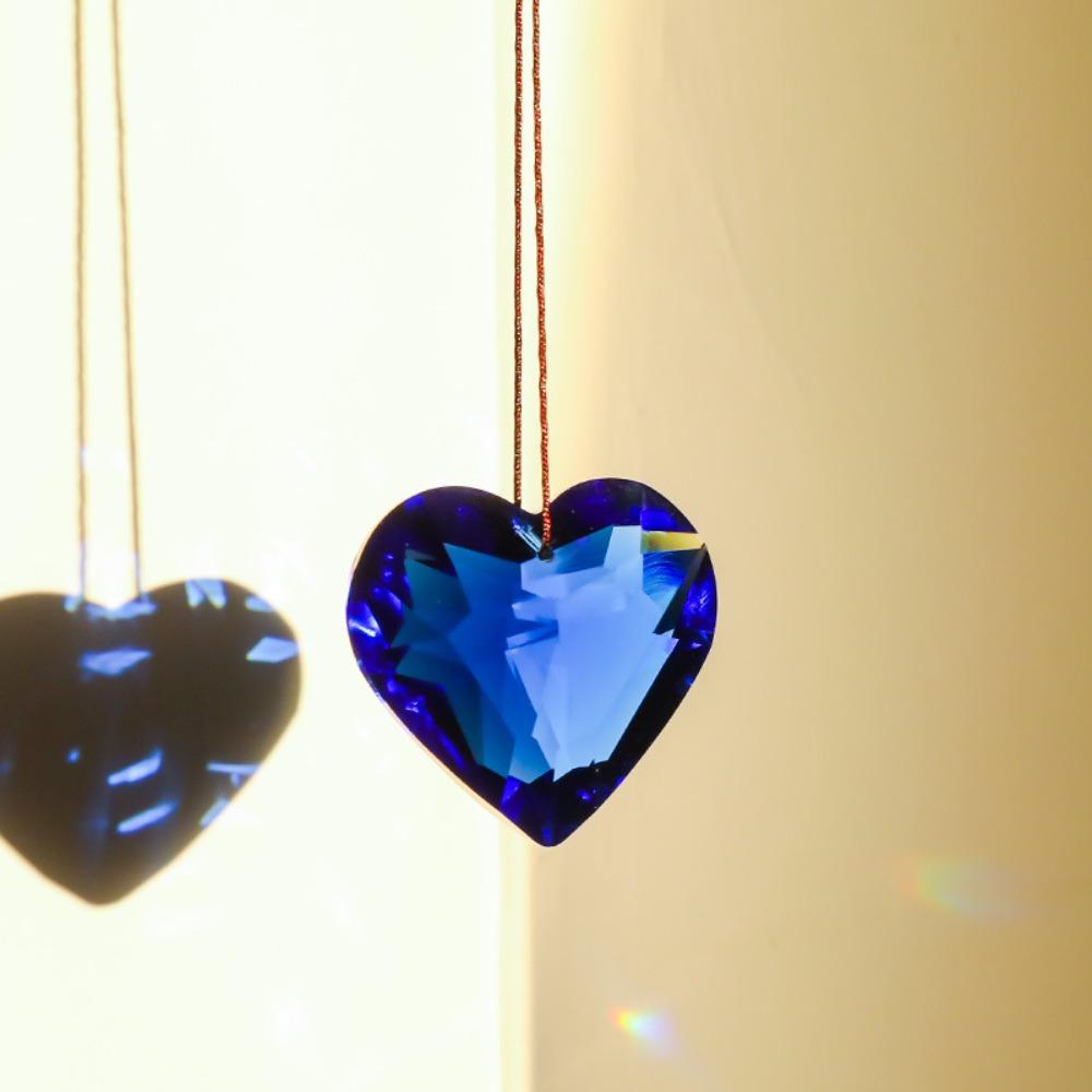 45mm Crafts Hanging Pendant Heart Hanging Heart Suncatcher Dreamy Crystal Wind Chime Xmas Gift