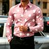 Мужская рубашка в горошек с длинным рукавом, приталенная, для стиля business casual, модный топ для активного отдыха