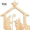 Holy Family Statue for Holiday 13Pcs Wooden Christmas Nativity Scene Set, Mini Figurines, Small Religious Collectibles Tabletop Manger Decorations