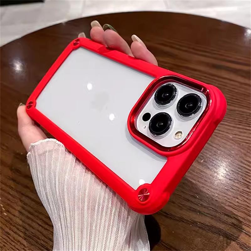 Ударопрочный бронированный чехол TPU для iPhone 15 14 13 12 11 Pro Max 7 8 Plus XS XR X SE прочный бампер гибридный прозрачный жесткий чехол