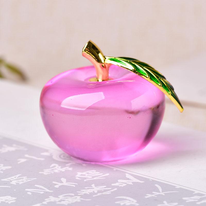Украшения из яблок, цветная глазурь, украшение из стекла, украшение для дома, кристалл, кварц, фиолетовый, красный, розовый, желтый, прозрачный, подарок, сувенир