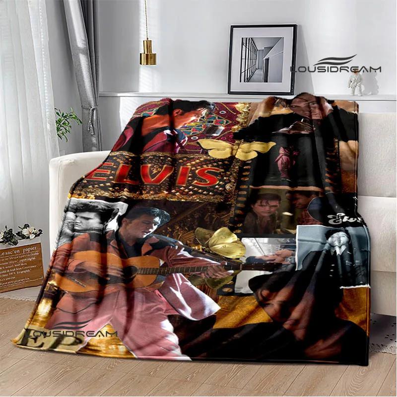 E-Elvis-Presley Retro print blanket blankets for beds Picnic blankets Flange blanket Soft and comfortable blanket birthday gift