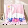 Warm and Comfortable Swan Soft Blanket Sofa Bed Cover Four Season Soft Fluffy Quilt Blanket Flannel Throw for Outdoor LeisureNap