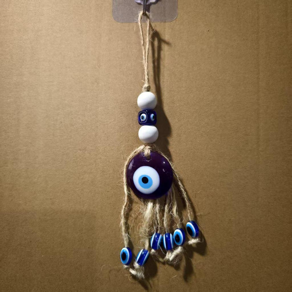 Evil Eye Feather Dream Catcher Pendant - Handmade Decorative Woven Craft