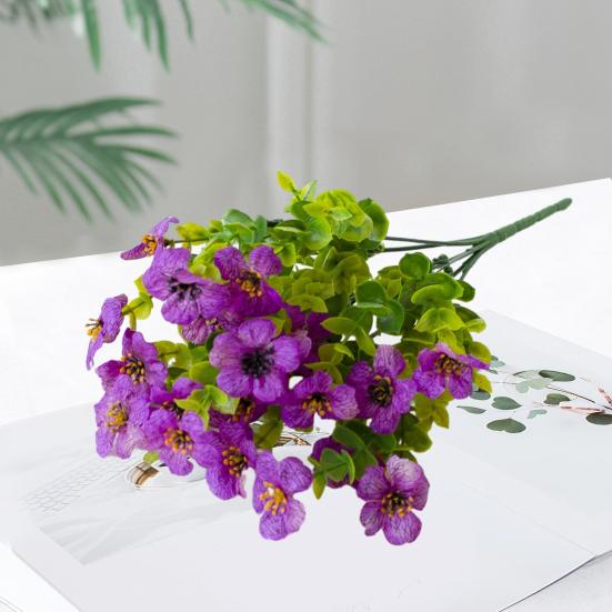 1 букет, садовый искусственный цветок, реалистичный вид, яркий цвет, простой в уходе, имитация фиолетового цветка, искусственное растение