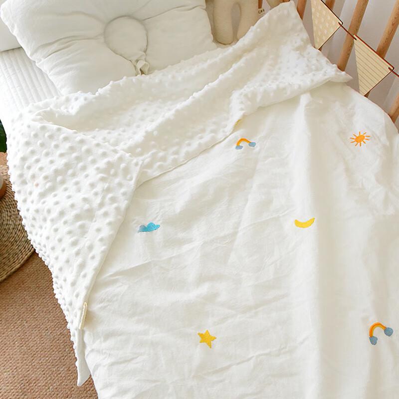 GPPNKC Embroidered Washed Cotton Baby Soothing Blanket