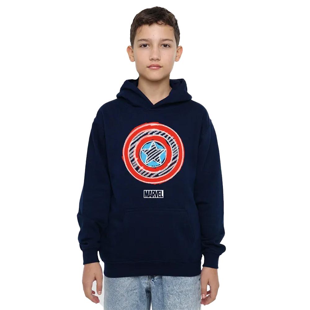 Captain America Childrens/Kids Shield Chalk Board Pull Over Hoodie