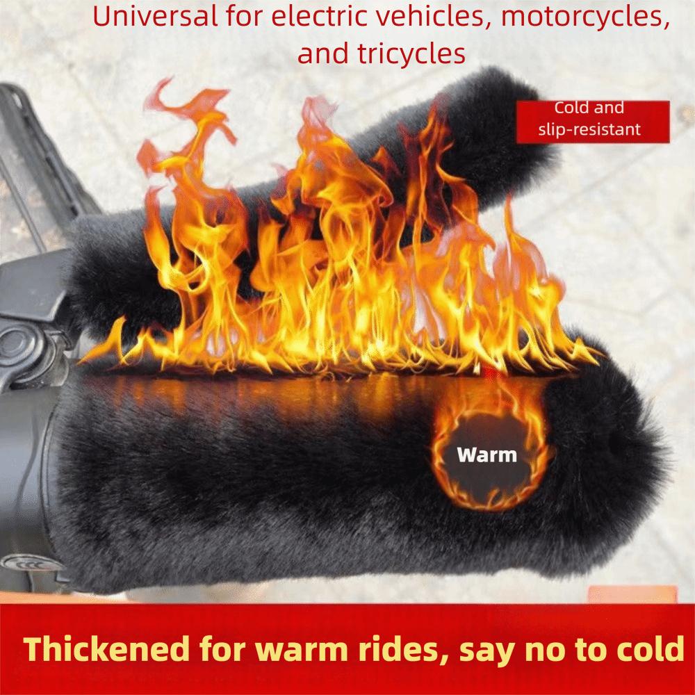 A Set Warm Insulation Motorcycle Handle Guards Three-Wheeled Plush Hand  Winter Riding