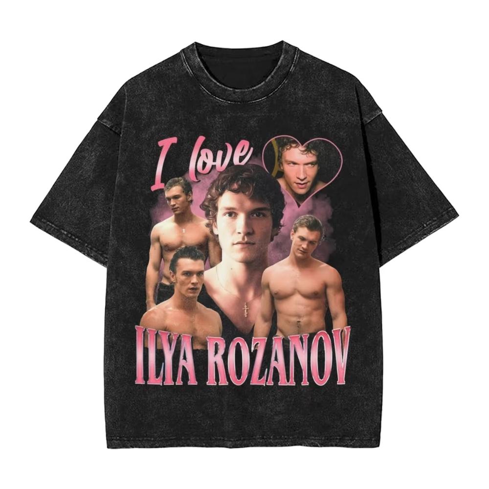 Washed T Shirts Heated Rivalry Ilya Rozanov TShirts Harajuku Connor Storrie Streetwear Cotton Graphic Tops Tops Tees Men Women