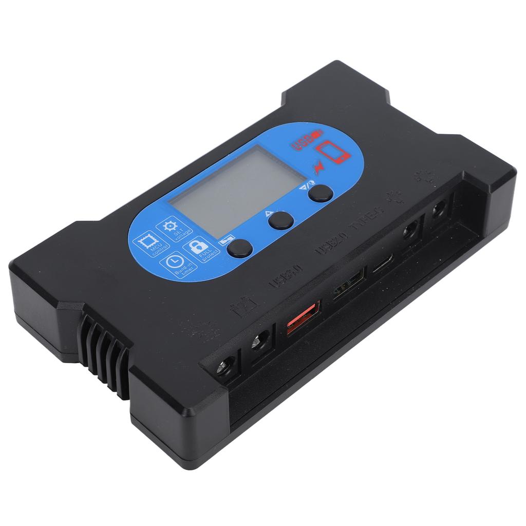 Солнечный контроллер заряда с двумя USB Type-C, быстрой зарядкой, контроллер заряда от солнечной панели для зарядки аккумуляторов 12В 24В