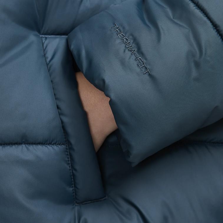 Nike Спортивная одежда Классическая пуховая куртка Женская Therma FIT Свободная куртка с капюшоном Большого размера FZ5901-478