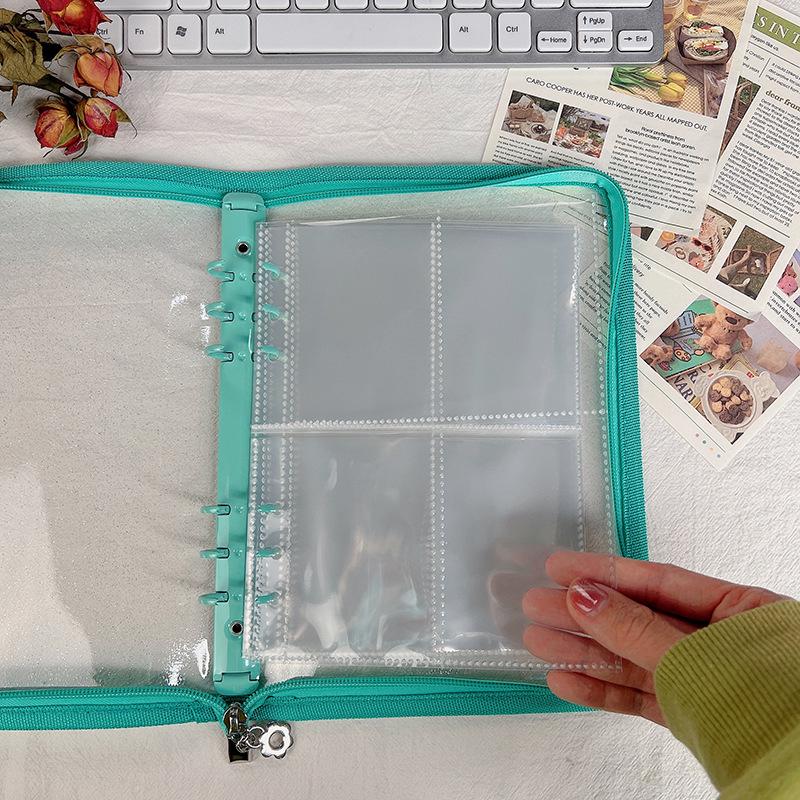 Нескользящая визитница формата А5 с 4-мя прозрачными внутренними карманами для хранения 3-дюймовых фотографий Polaroid