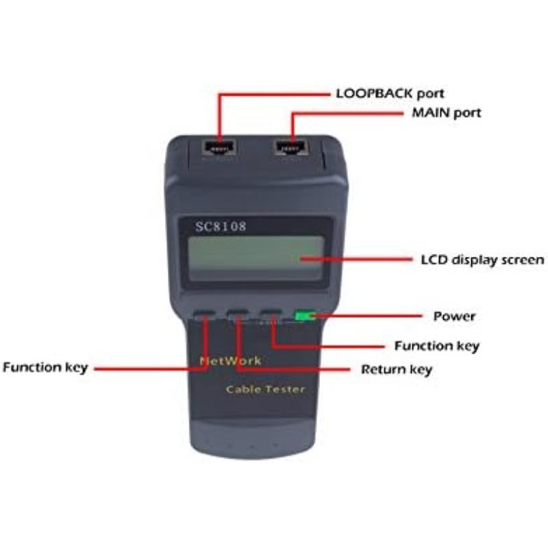 Кабельный тестер, измерение длины сети LAN, тестер расположения телефонного кабеля, SC8108 RJ45, с питанием от батареи (Не включено)