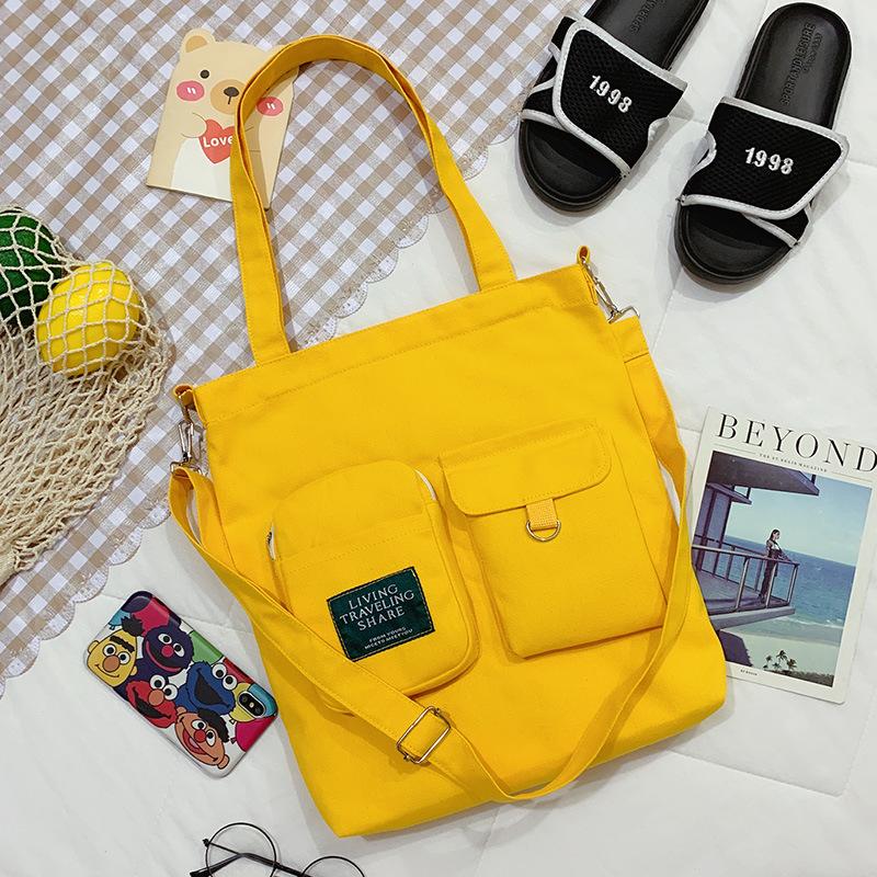 Canvas Bag Personalized Messenger Bag Female Student Campus Handbag Casual Fashion Shoulder Bag