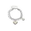 Double-Layer Heart Bracelet: Trendy Hip-Hop Design with Unique Style