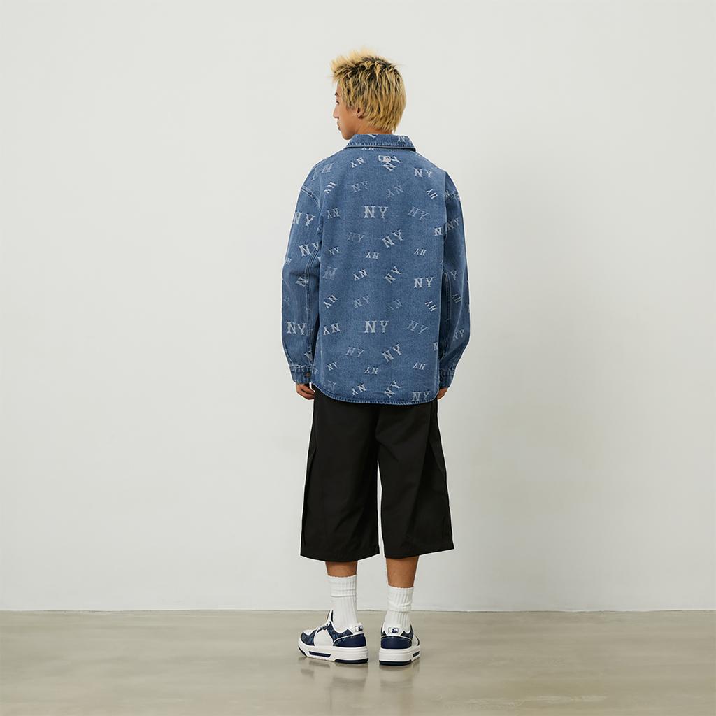 Новая коллекция MLB MONOGRAM New York Yankees 24FW Джинсовая рубашка Унисекс Индиго 3ADRM0244-50INS