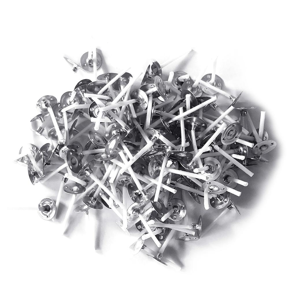 Упаковка из 200 предварительно прошитых хлопковых фитилей для свечей с металлическими поддерживающими язычками для декоративных чайных свечей