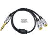 Dual- 3.5mm 1/8" TRS Stereo Female To 1/4 Inch 6.35mm Male Mono Male Y Splitter Cable 5ft/1.5m
