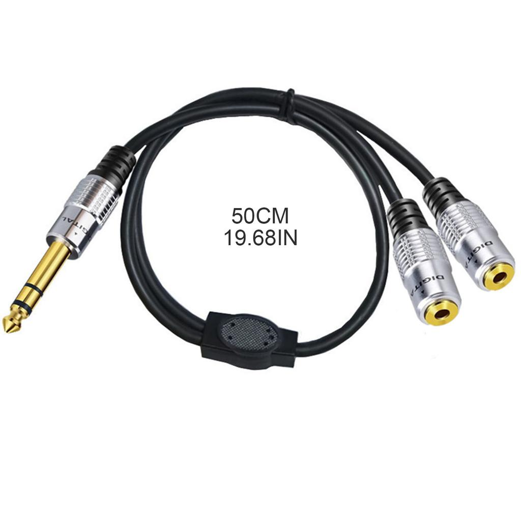 Dual- 3.5mm 1/8" TRS Stereo Female To 1/4 Inch 6.35mm Male Mono Male Y Splitter Cable 5ft/1.5m