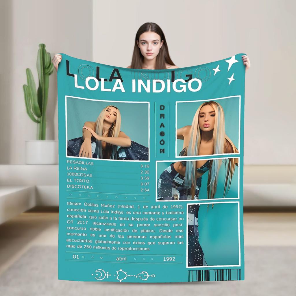 L-Lolas I-Indigos Spanish Singer Blanket Quality Super Soft Bedding Throws Spring Travel Couch Chair Sofa Bed Novelty Bedspread