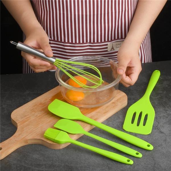 5 шт./1 комплект, термостойкие инструменты для выпечки, ручка из нержавеющей стали, силиконовая кухонная утварь, антипригарная сковорода, лопатка, кухонный инструмент для выпечки