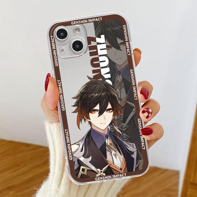Прозрачный чехол с изображением аниме Genshin Impact для Apple iPhone 14 11 13 12 Pro 7 8 Plus XR X XS Max 6 6S 13Pro, силиконовый чехол для телефона