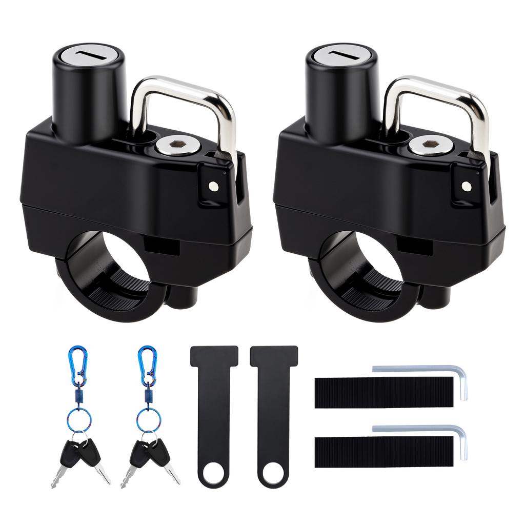 2pcs 22-25mm Anti-Theft Helmet Lock Heavy Duty Motorcycle Scooter ATV Includes 4 Keys D Circle Buckle Keychain