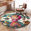 Masha and the Bear Pattern Round Rug, Indoor/Outdoor Mat, for Picnic, Gameroom, Bedroom, Office, Living Room, Home Decor Carpet, Birthday Gift