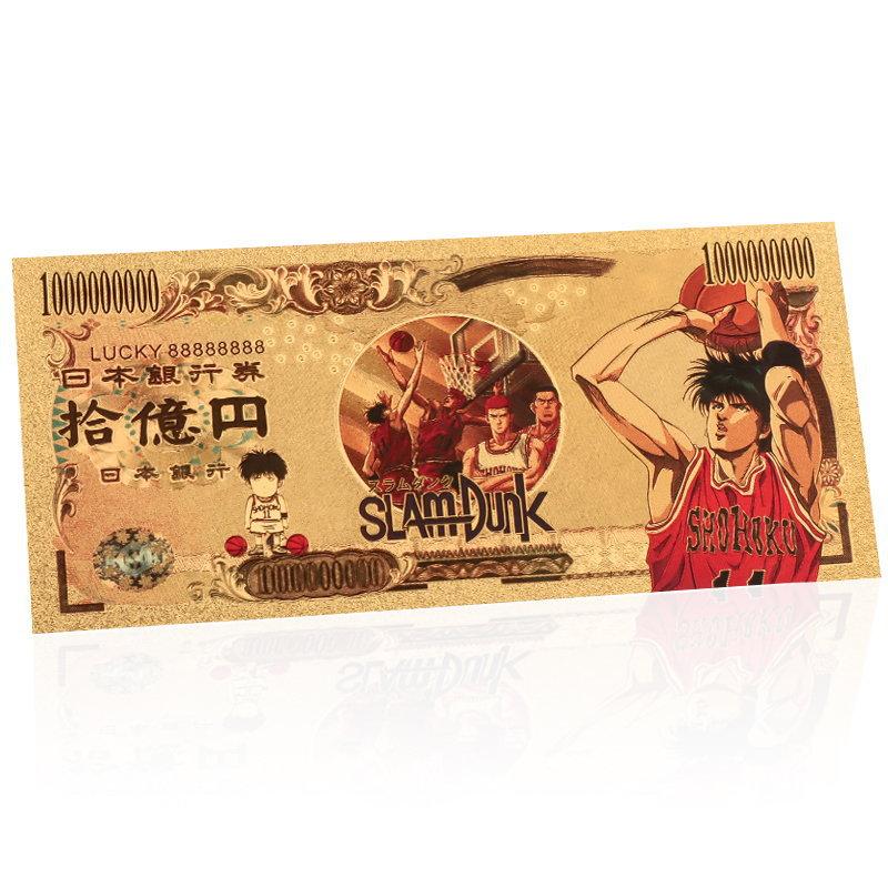 Basketball commemorative banknote, gold banknote, plastic coin, plastic gold foil banknote, anime peripheral gift box