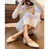 French Temperament Retro Mary Jane White Square Head Flat-soled Single Shoes Women's Shallow Mouth Gentle Wind Evening Shoes Spring and Autumn.