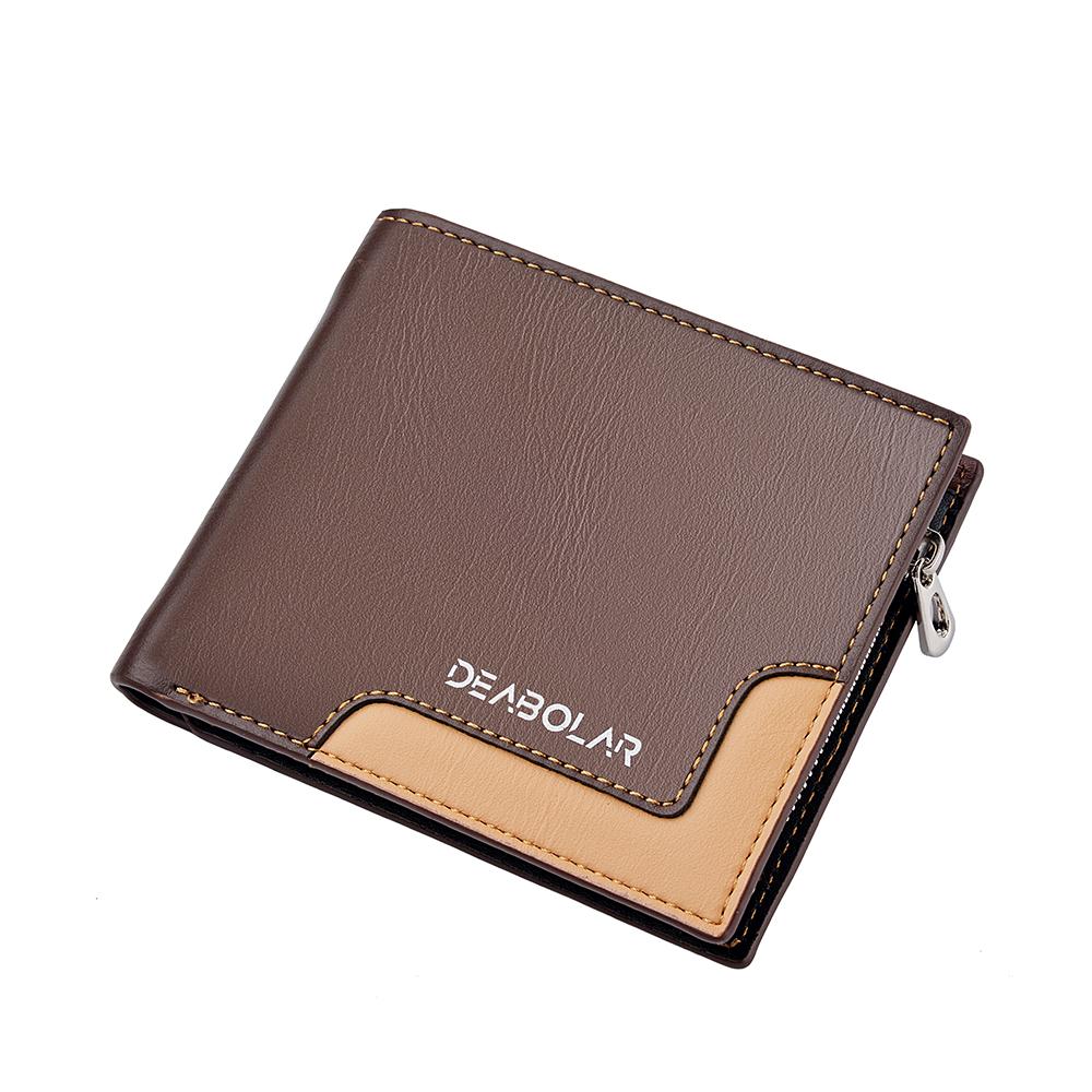 Новый мужской кошелек короткий многофункциональный кошелек для монет на молнии винтажный держатель для кредитных карт и ID мужской кошелек