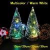 1pc LED Light Mini Artificial Christmas Trees Decorations  Festival Tabletop Miniature Snow Frost Xmas Tree Decor 4Sizes