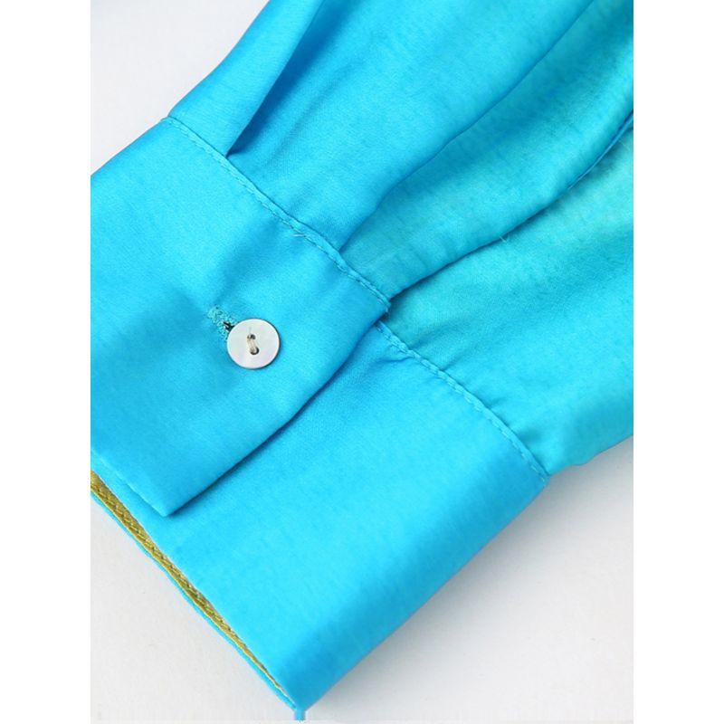 Kaslead New Women clothes Western Style Tie-dye Silk Satin Texture Shirts Pants 8374487 8200486