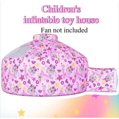 Надувная игрушка с мультяшным принтом, Игровой домик принцессы, Семейная игра для вечеринки, Надувной игрушечный дом, Складная комнатная надувная игрушка, Без вентилятора