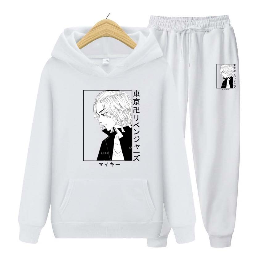 Мужские и женские толстовки с принтом аниме, спортивные костюмы, толстовки с капюшоном для бега, брюки, комплект из двух предметов, брюки, толстая теплая одежда для мужчин