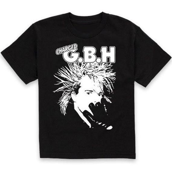 Винтажная футболка с логотипом группы Charged GBH Подарок для фанатов Хлопок Черный Полный размер Унисекс Футболка MM952