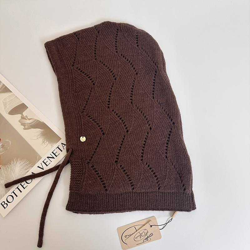 Женская зимняя мягкая шапка-бини, худи, балаклава, шарф с капюшоном - Термальная маска для лица и гетра для шеи, эластичная, регулируемая застежка на шнурке, ветрозащитная