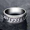 Teens Rotating Fidget Spinner Punk Twist Chain Women Anxiety Rings Korean Finger Rings Men Rings