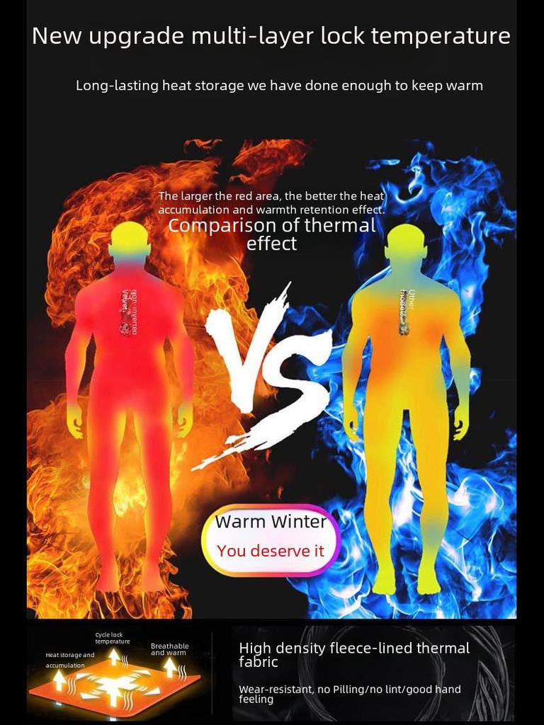 Men's Winter Thermal Velvet Top - Outdoor Wear, Bottoming Shirt, Plus Size, Youth Style